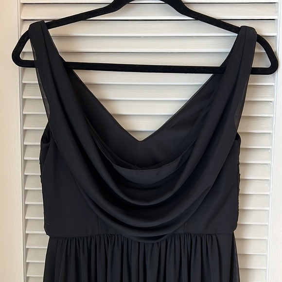 David’s bridal, black chiffon sleeveless dress, size 8 - Picture 4 of 9